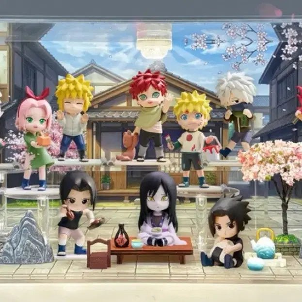 [BUNJANG] Naruto Childhood Figures Full Set with Display Case / 장식장+나루토 어린시절(유년기) 피규어 풀셋 개봉양품