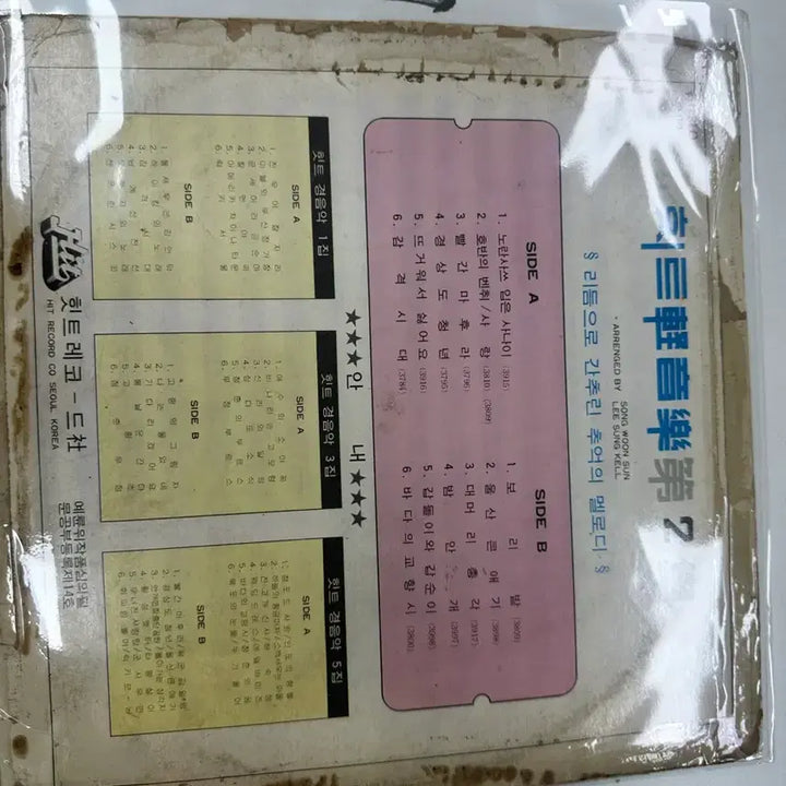 [BUNJANG] Hit Records Hit Instrumental Vol. 2 (Arranged by Lee Sung Kell) 1975 Yellow Shirt Man / Bodyguard Original Pressing LP / 힛트 경음악 2집 이성운 편곡 힛트레코드 1975년 초반 노란샤쓰입은사나이 보디가드 희귀 LP 팝니다