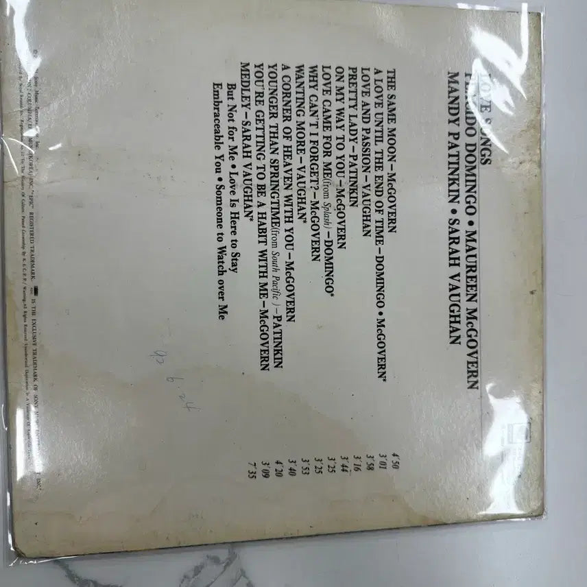 [BUNJANG] Various Artists "Love Songs" Vocal Jazz &amp; Classic Pop LP Record / 러브송 Love Songs 플라시도도밍고 사라본 명곡모음 보컬재즈 클래식팝 LP 팝니다