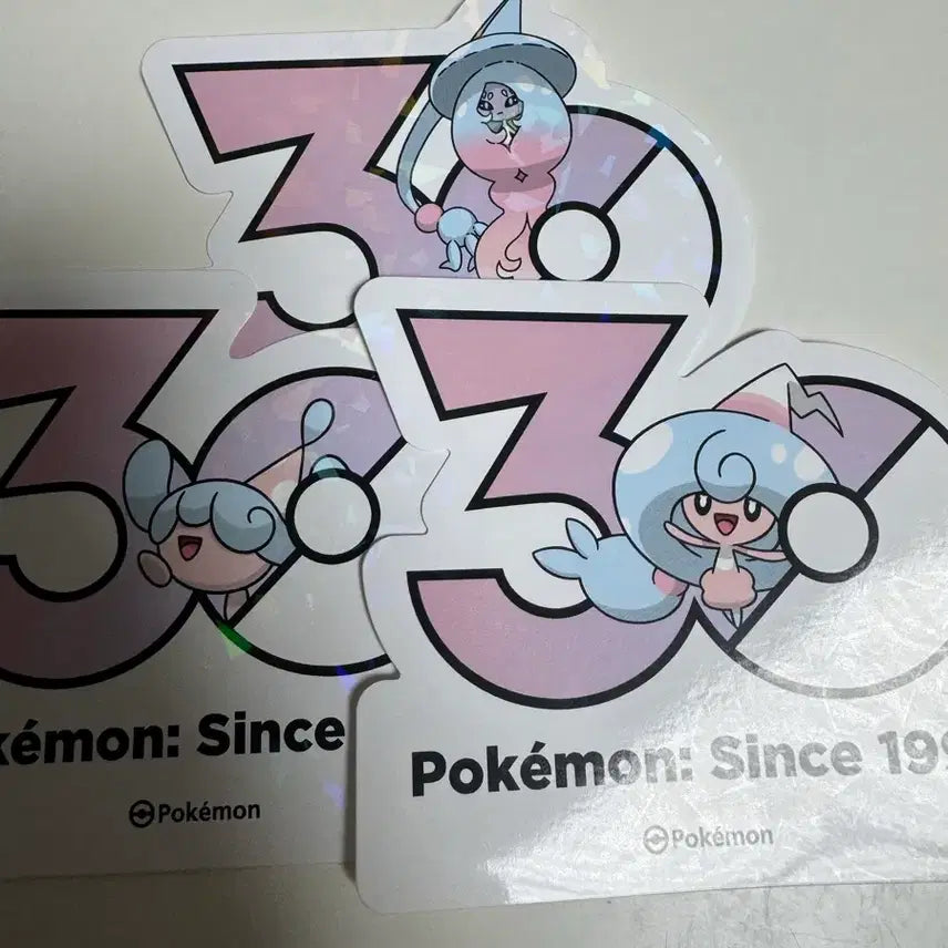 [BUNJANG] Pokemon 30th Anniversary Logo Sticker Set / 포켓몬 30주년 로고 스티커 손지브림 몸지브림 브리무음 세트