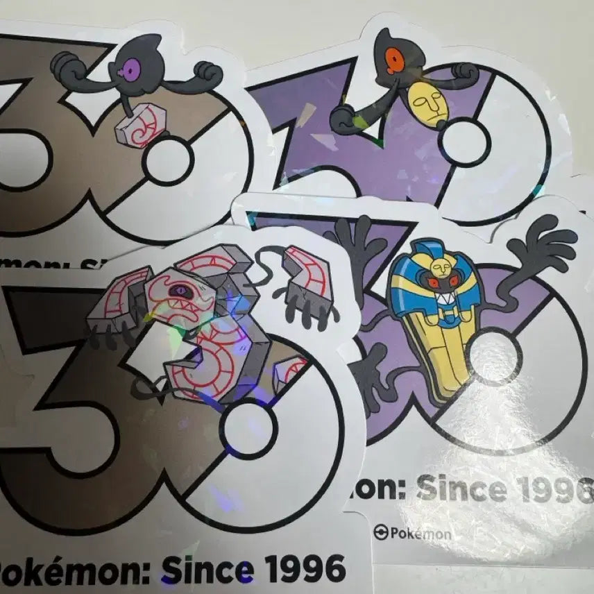 [BUNJANG] Pokemon 30th Anniversary Logo Stickers - 4 Types Set (Desumasu, Desunikan, Deshpan) / 포켓몬 30주년 로고 스티커 데스마스 데스니칸 데스판 4종 세트
