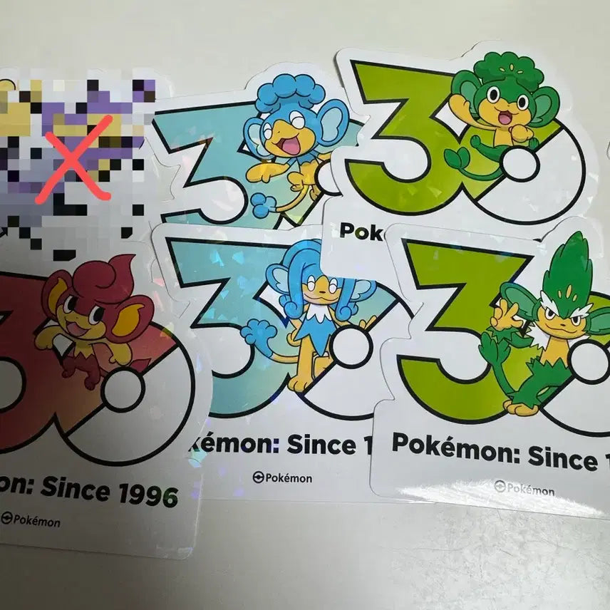 [BUNJANG] Pokemon 30th Anniversary Logo Sticker Set (Yanap, Baop, Acchap) - 5 Types / 포켓몬 30주년 로고 스티커 야나프 바오프 앗차프 5종 세트