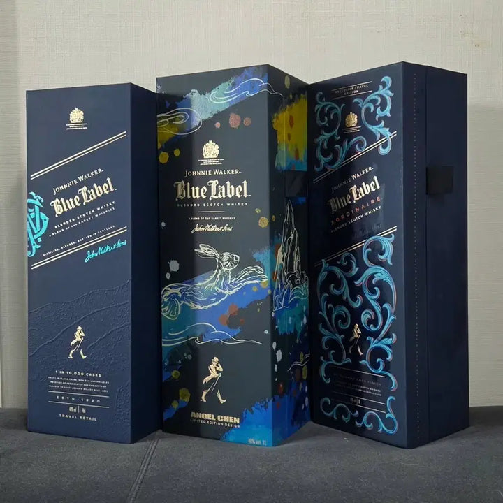 [BUNJANG] Johnnie Walker Blue Label 3 Types Empty Bottles with Cases / 조니워커 블루라벨 3종 위스키 공병