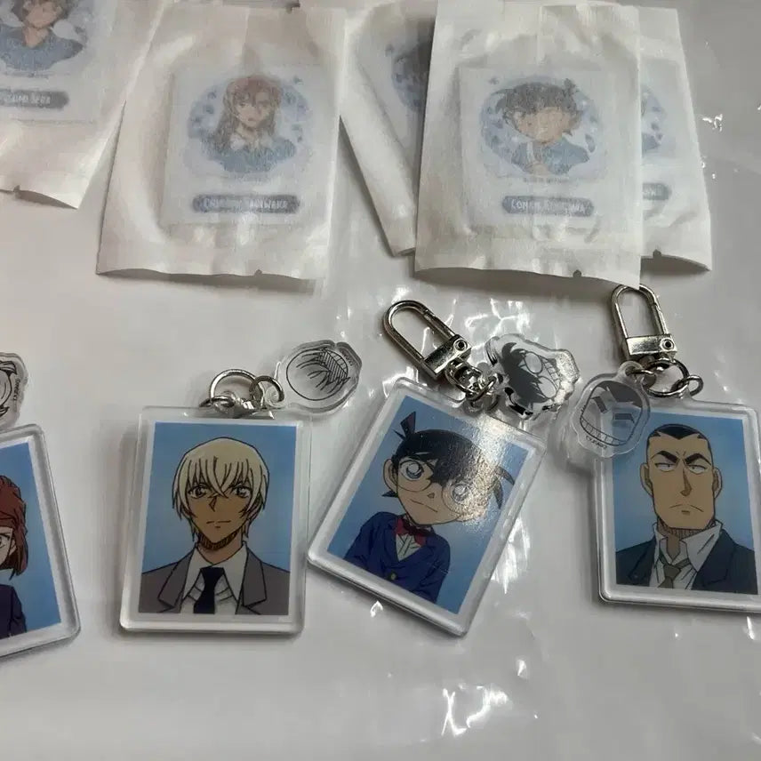 [BUNJANG] Detective Conan Acrylic Keychain &amp; Sticker Set / 명탐정코난 아크릴 키링 치하야 띠부실