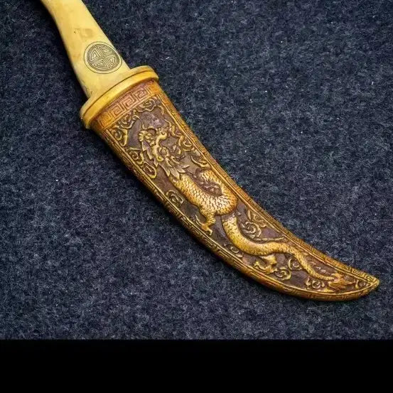 [BUNJANG] Water Buffalo Bone Decorative Dagger with Dragon Motif / 물소뼈 장식용 단검 용 문양