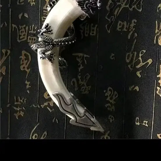 [BUNJANG] Boar Tusk and Tibetan Silver Dragon Pendant / 멧돼지 이빨 티베트ㅡ실버 드래곤