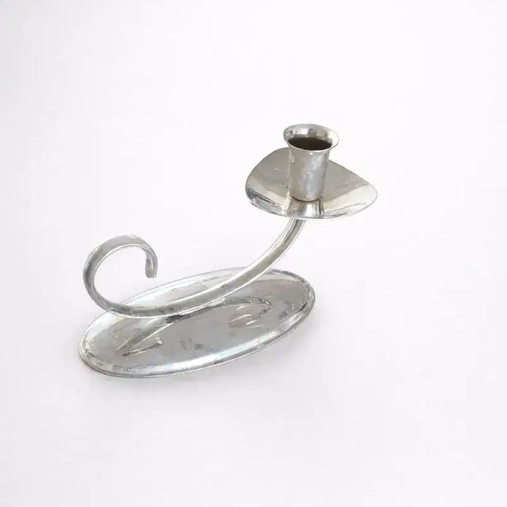 [BUNJANG] French Vintage Sheffield Plate Single Candlestick Holder / 프랑스 빈티지 실플 실버플레이트 촛대 캔들홀더 1구