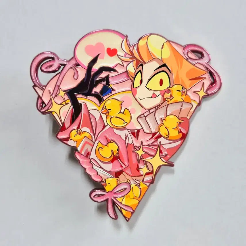 [BUNJANG] Hazbin Hotel Lucifer Fan-Made Metal Pin Pink / 해즈빈호텔 루시퍼 팬메이드 금속뱃지 핑크