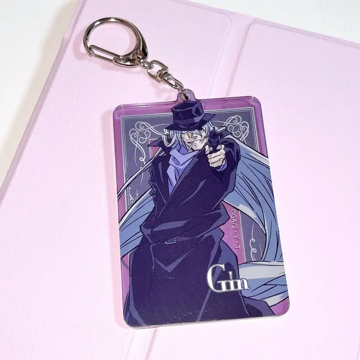 [BUNJANG] Detective Conan Black Organization Gin Acrylic Keychain / 명탐정코난 검은조직 진 아크릴 키링 코난 굿즈