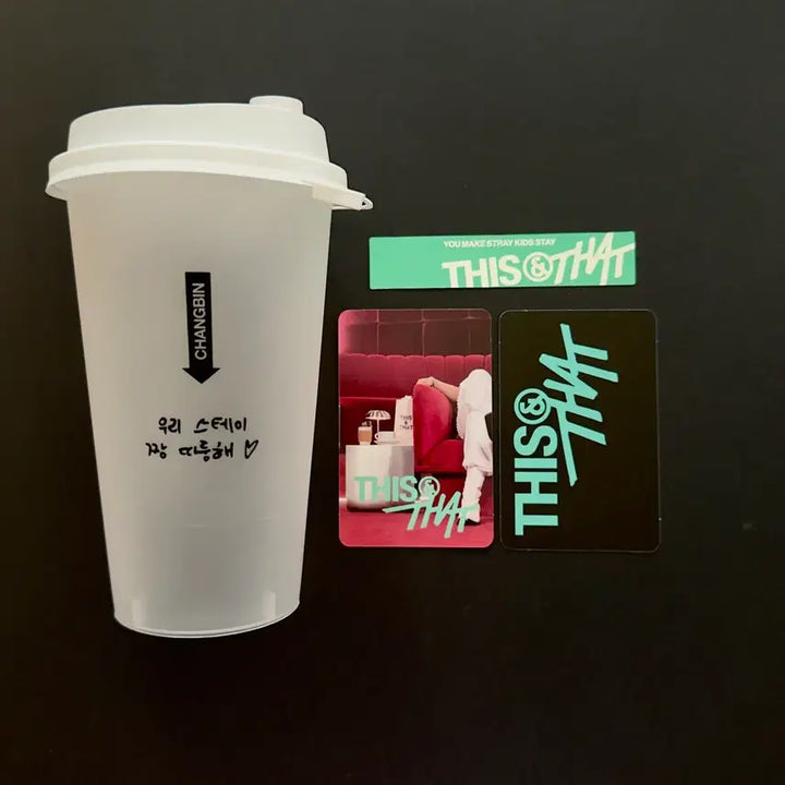 [BUNJANG] Stray Kids Changbin THIS&amp;THAT Reusable Cup &amp; Photocard / 스트레이키즈 창빈 디스앤댓 THIS&amp;THAT