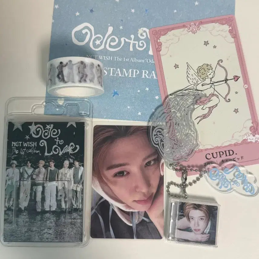 [BUNJANG] NCT WISH Sion SMini + Odd to Love Photocard, Masking Tape, Wing Keychain, Our Wishes Encore Lucky Draw Keychain / 엔시티 위시 시온 슴미니 + 오드 투 러브 팝업