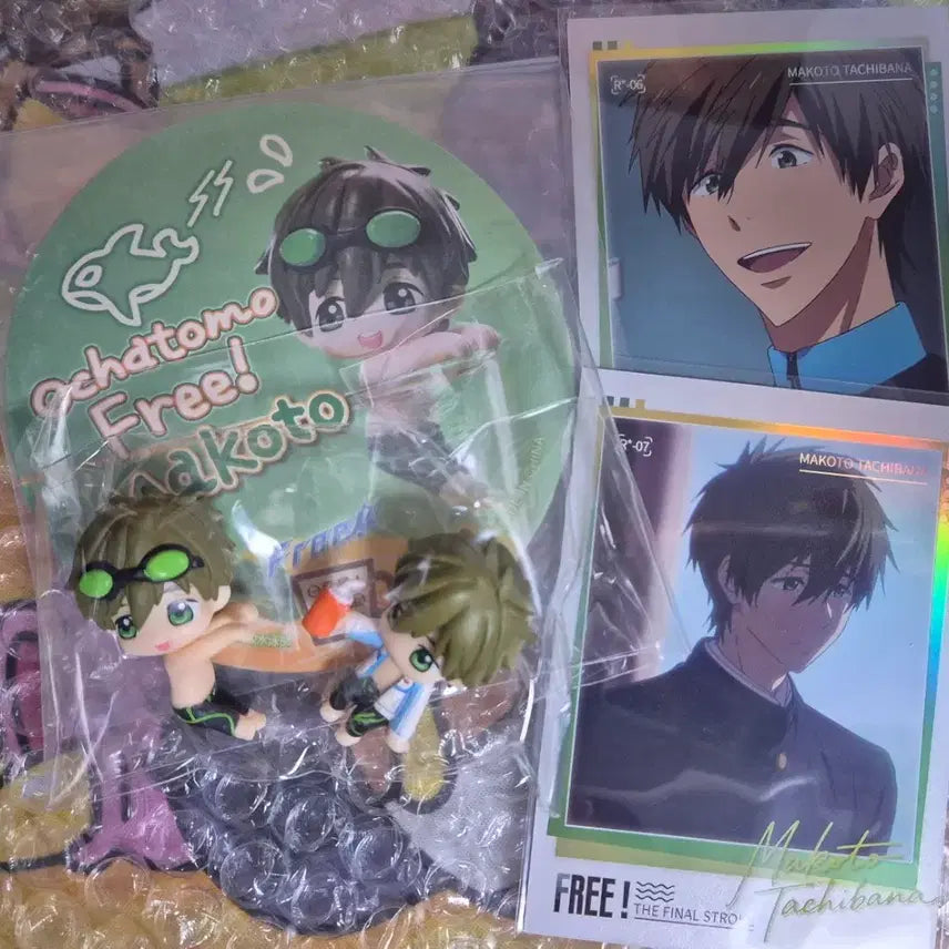 [BUNJANG] Free! Tachibana Makoto Ochamato Figure Set &amp; PASHAM Card / Free! 프리! 타치바나 마코토오차모토 피규어 2종&amp;파샤