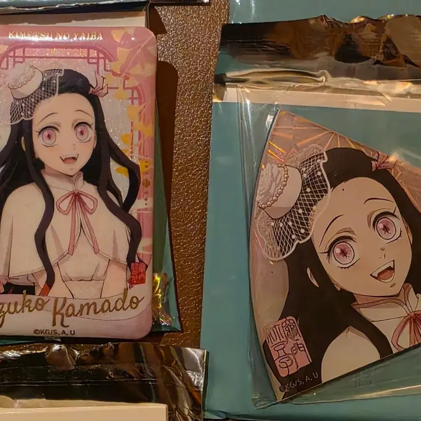 [BUNJANG] Demon Slayer Nezuko Magnet &amp; Badge Set / 귀멸의 칼날 중국 신역 마그넷, 뱃지 셋트