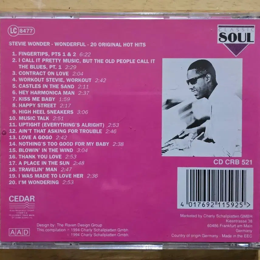 [BUNJANG] Stevie Wonder Wonderful 20 Original Hot Hits CD / CD 음반 Stevie Wonder 스티비 원더 - Wonderful 20 Original Hot Hits