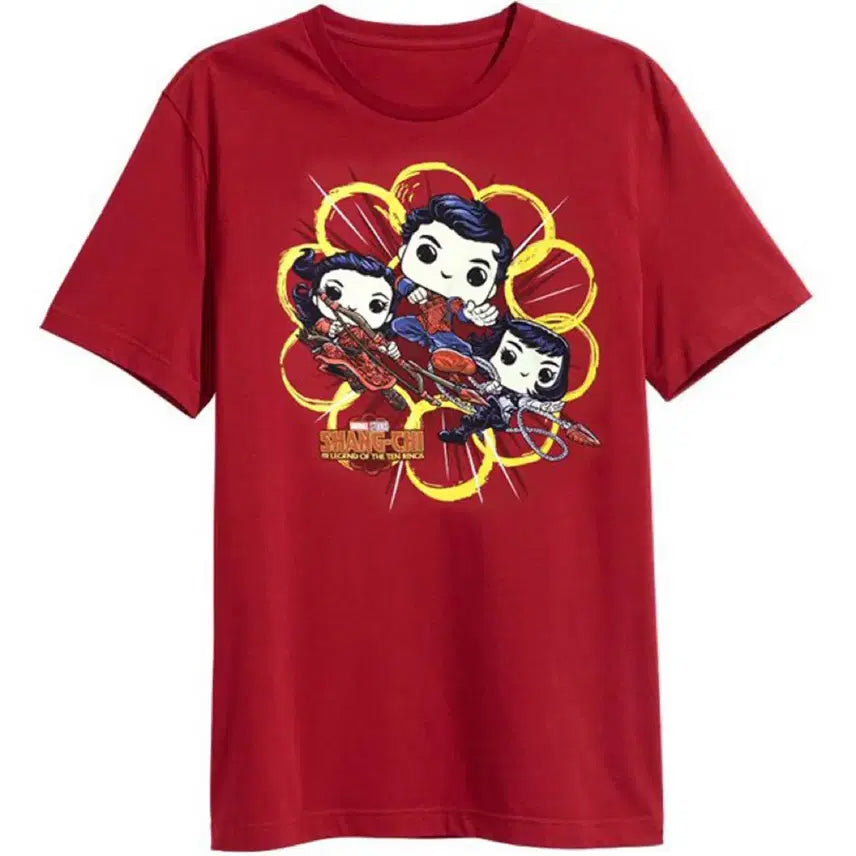 [BUNJANG] Marvel Shang-Chi Merchandise T-Shirt (Size 105), Pin, and Sticker Set / 마블 샹치 굿즈 티셔츠 105 사이즈. 핀. 스티커 새상품