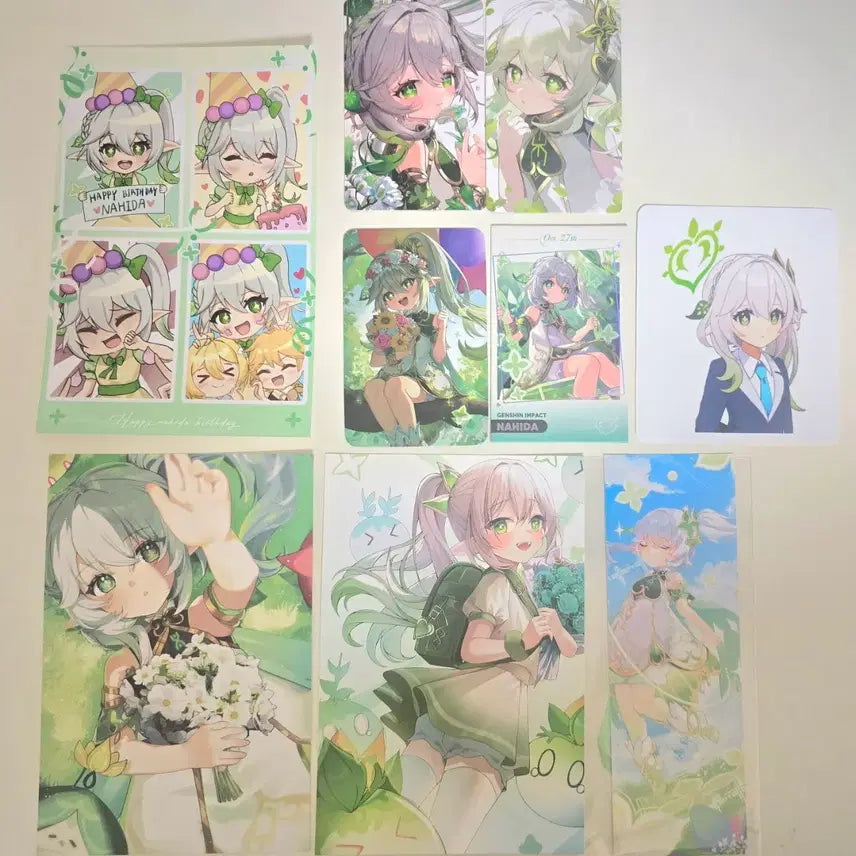 [BUNJANG] Genshin Impact Kusanali Birthday Postcard, Photocard, and Goods Mega Coffee Photocard Bundle Set / 원신 나히다 생일 엽서 포카 및 굿즈 메가커피 포카