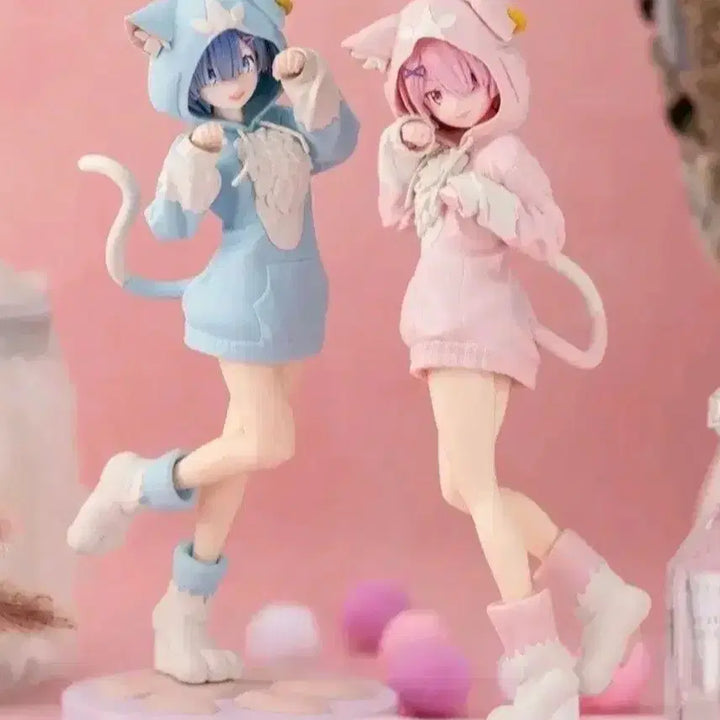 [BUNJANG] SEGA Stellla Re:Zero Ram &amp; Rem Mofumofu Pack Cat Hoodie Figure Set (Sealed) / [미개봉]세가 스텔라 Re 제로 리제로 렘 람 모후모후팩 고양이후드 피규어 세트