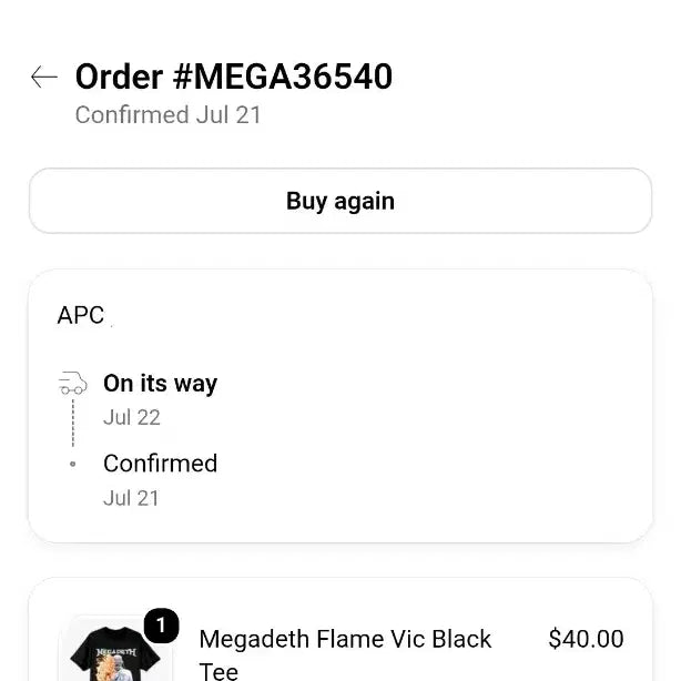 [BUNJANG] Megadeth Official Merchandise 17th Album T-Shirt (Size M) / 메가데스 공식MD 17집 티셔츠 M사이즈