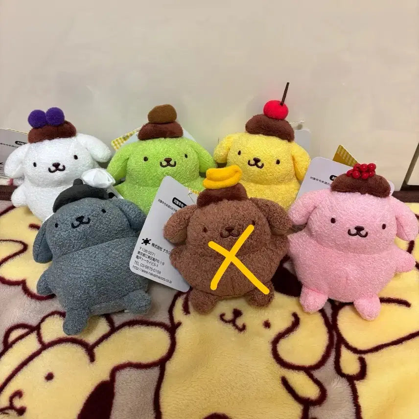[BUNJANG] Sanrio Pompompurin 30th Anniversary Mascot Bundle Set / 폼폼푸린 30주년 마스코트 5개 일괄