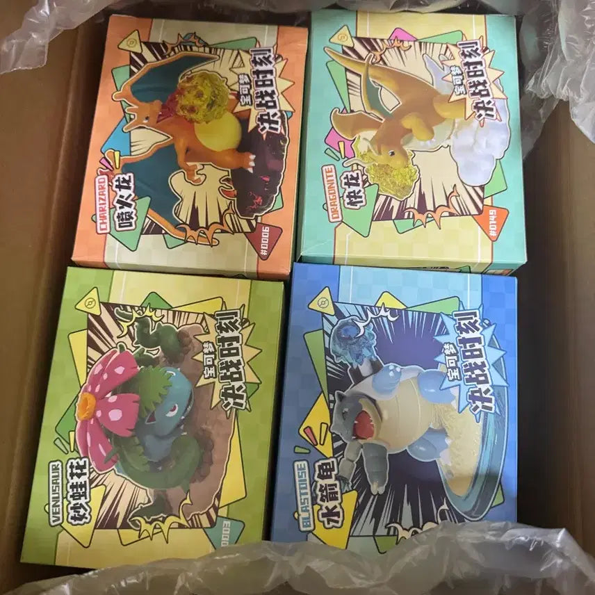 [BUNJANG] First Generation Starters &amp; Dragonite Figures Bundle Set / 1세대 스타팅 피규어 + 망나뇽 피규어