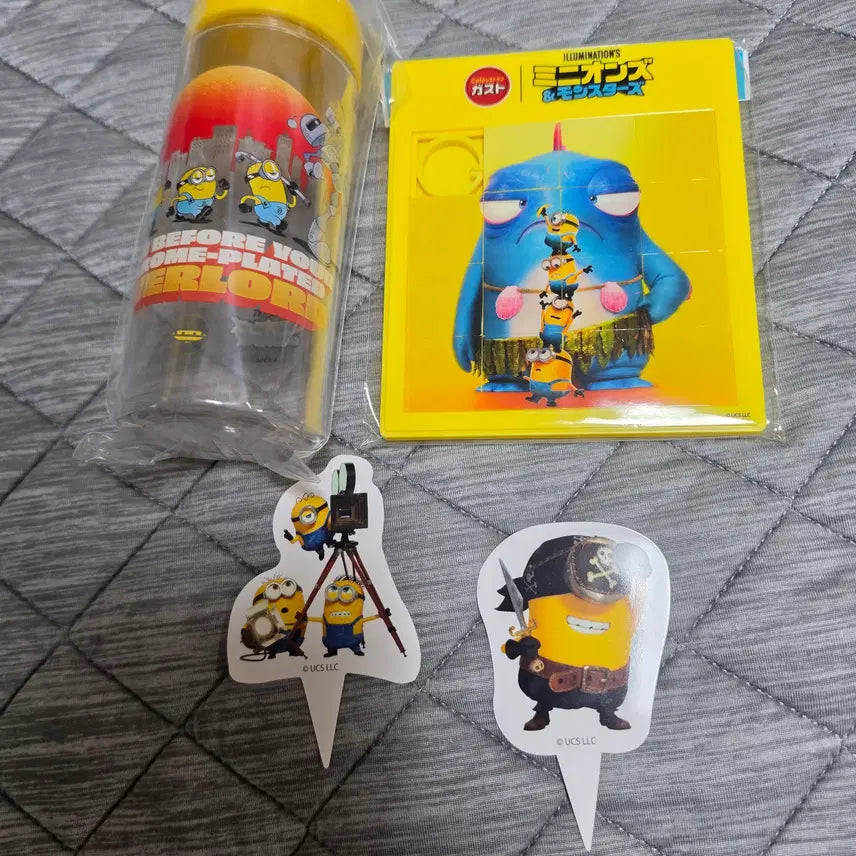 [BUNJANG] Minions &amp; Monsters Japanese Gusto Collaboration Tumbler, Water Bottle &amp; Puzzle Set / 미니언즈 &amp; 몬스터즈 일본 가스토 콜라보 텀블러 물통 &amp; 퍼즐 세트