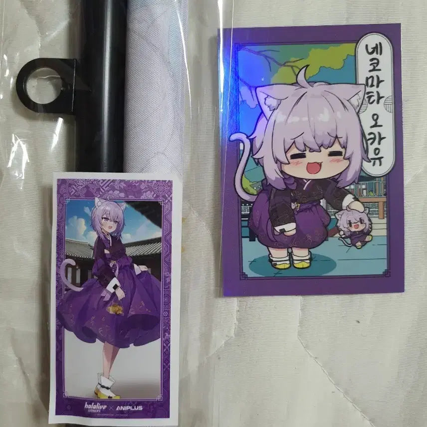 [BUNJANG] Hololive Nekomatay Okayu Tapestry Scroll &amp; Photocard Bundle Set / 홀로라이브 네코마타 오카유 태피스트리 족자봉 포토카드 일괄