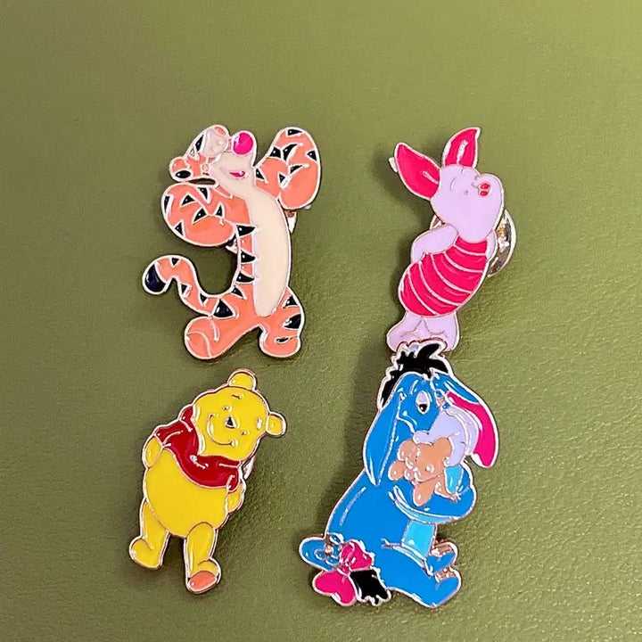 [BUNJANG] Winnie the Pooh Characters Badge Set (4 pcs) / 곰돌이 푸 캐릭터 핀뱃지 4개 세트