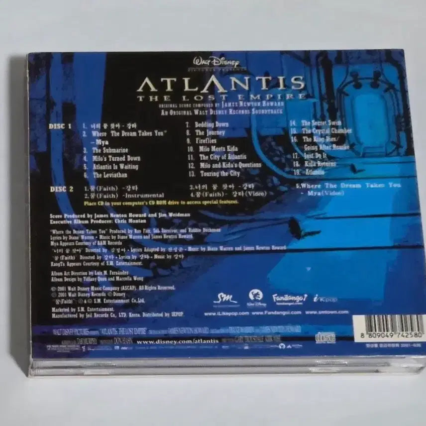 [BUNJANG] Atlantis: The Lost Empire OST Album CD Kangta / 아틀란티스 잃어버린 제국 OST 앨범 시디 CD 디즈니 에쵸티 강타