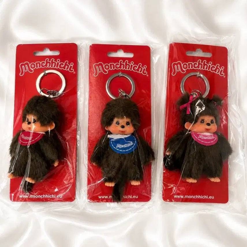 [BUNJANG] European Monchhichi Boy Girl Keyring Set (3 pcs) / 유럽판 몬치치 여아 남아  키링 세트바리 3p