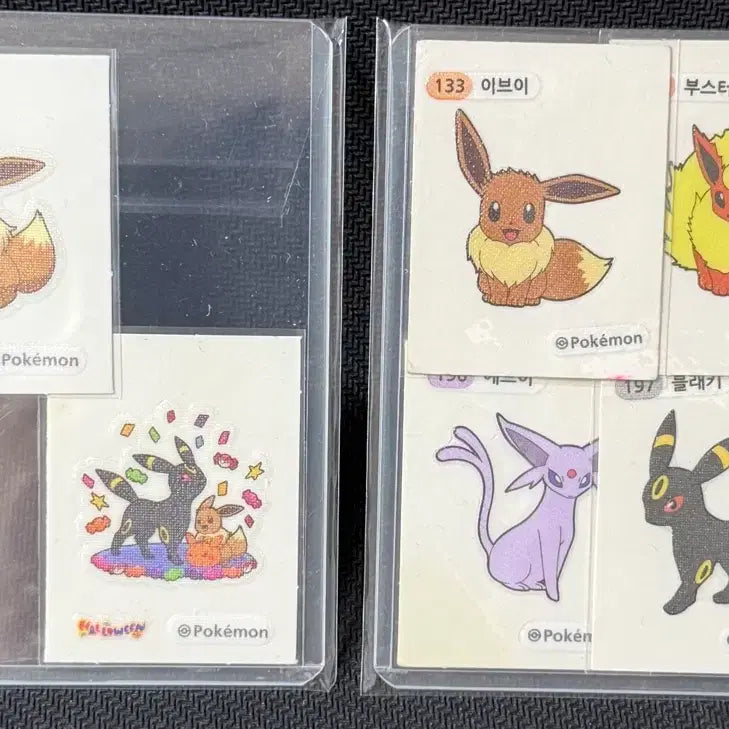 [BUNJANG] Pokemon POKEMON KOREA Stickers (90s) - Eevee, Umbreon, Espeon, Flareon / 포켓몬스터 - 이브이, 블래키, 에브이, 부스터 띠부띠부씰