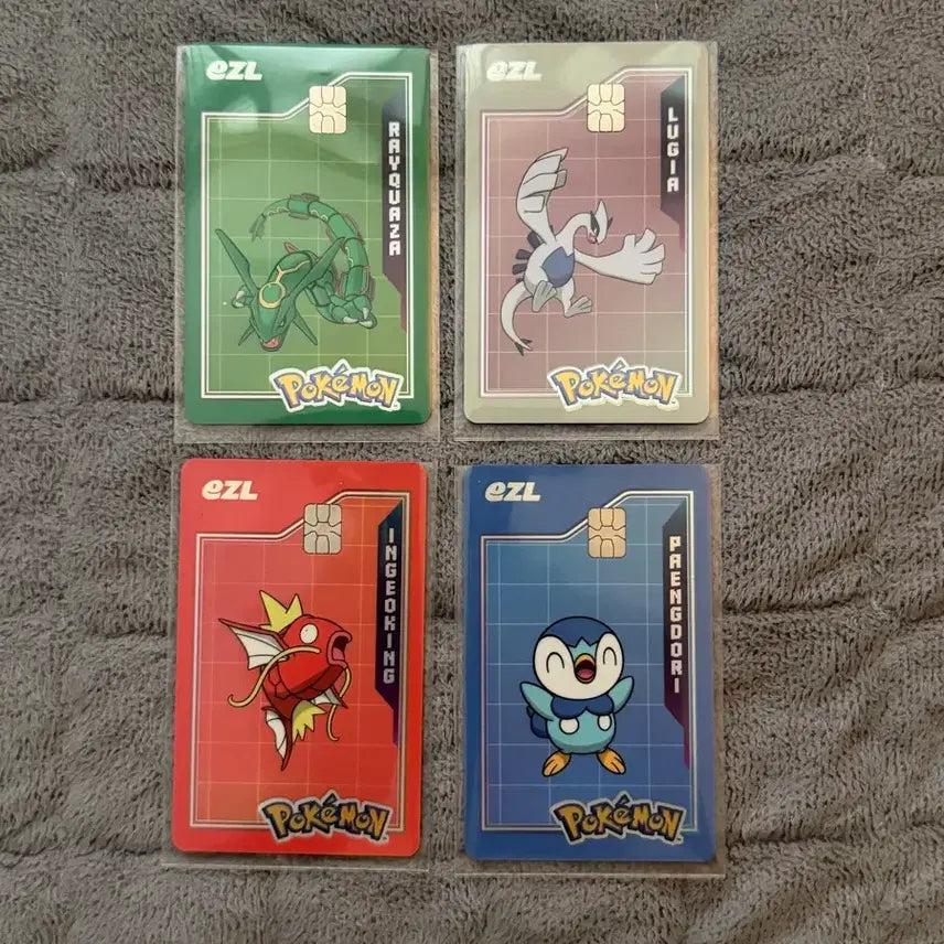 [BUNJANG] Pokemon Iglee T-Money Card (Rayquaza, Lugia, Magikarp, Piplup) / 포켓몬 이즐 교통카드 (레쿠쟈, 루기아, 잉어킹, 펭도리)
