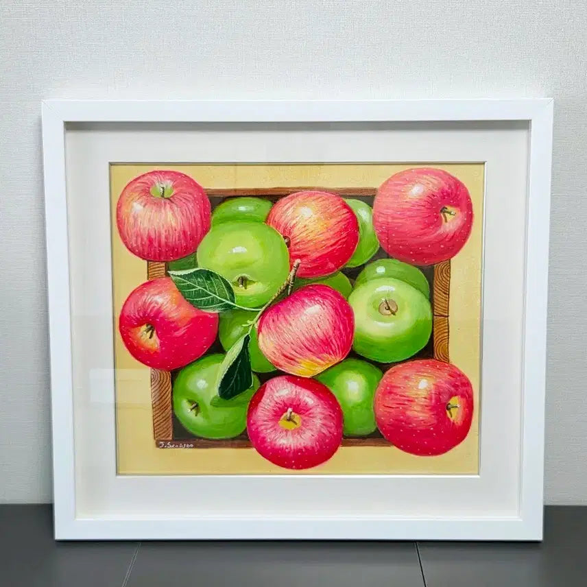 [BUNJANG] J. Seo Woo Apple Oil Painting Original Still Life / 극사실주의 서양화 사과작가 정서우(J.Seo Woo) 화백의 대표적인 사과 유화 원화 정물화