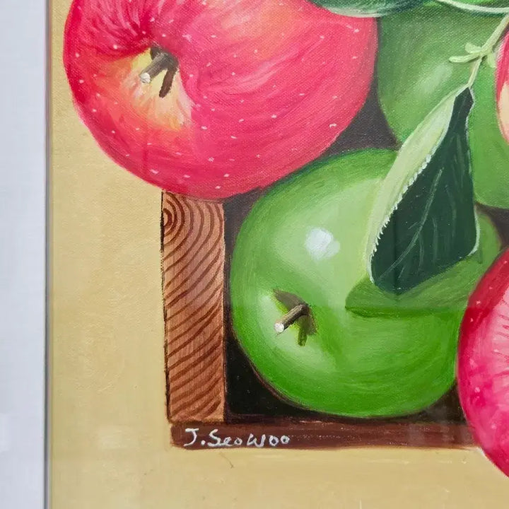 [BUNJANG] J. Seo Woo Apple Oil Painting Original Still Life / 극사실주의 서양화 사과작가 정서우(J.Seo Woo) 화백의 대표적인 사과 유화 원화 정물화