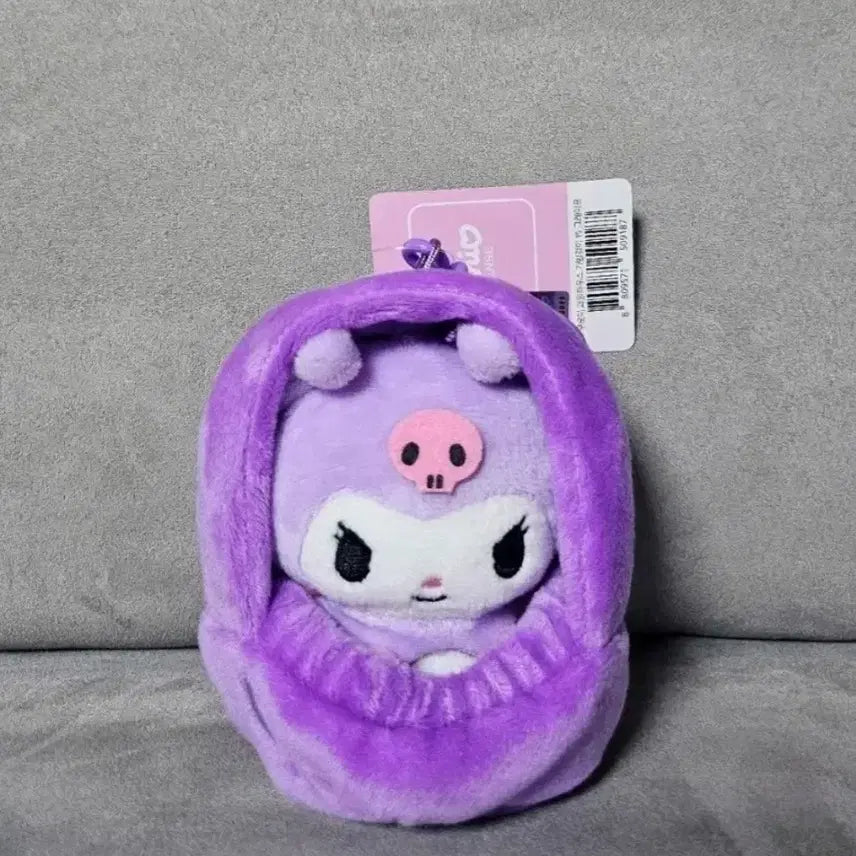 [BUNJANG] Sanrio Kuromi Grape Fruit House Keyring Plush Doll / 정품 산리오 쿠로미 그레이프 과일하우스 키링 인형