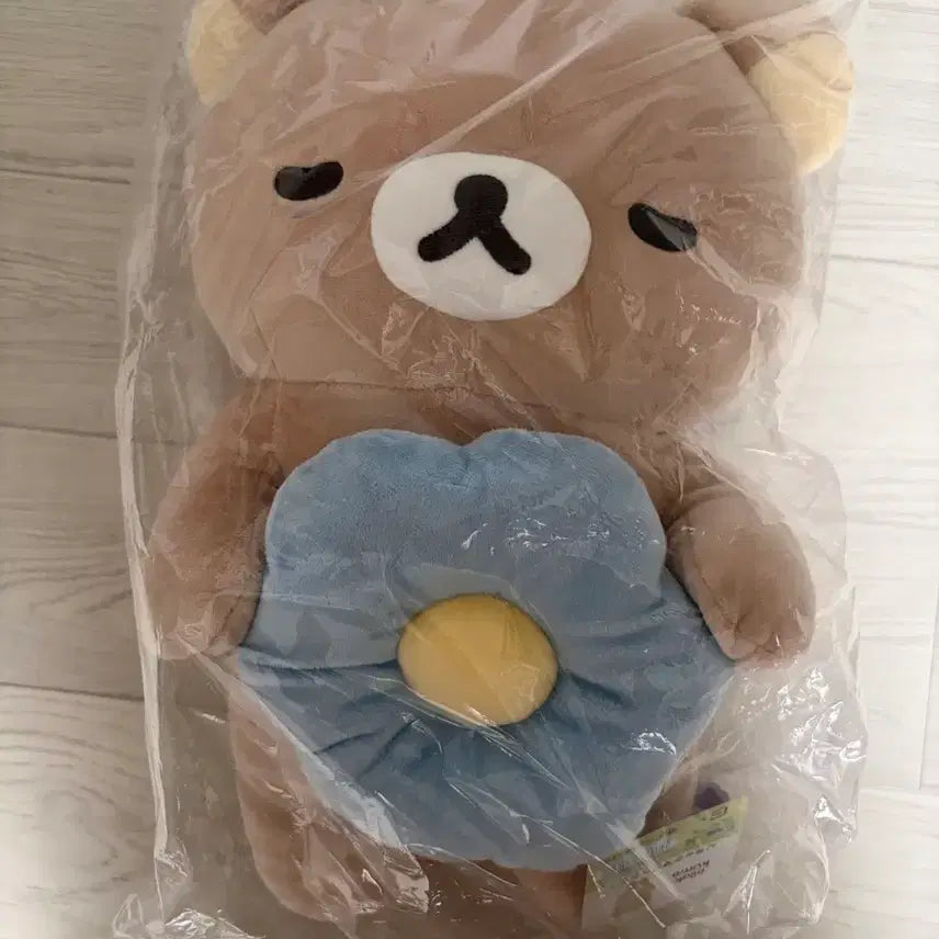 [BUNJANG] Rilakkuma Flower Big Cushion Plush Doll / 리락쿠마 꽃 빅누이 쿠션 인형