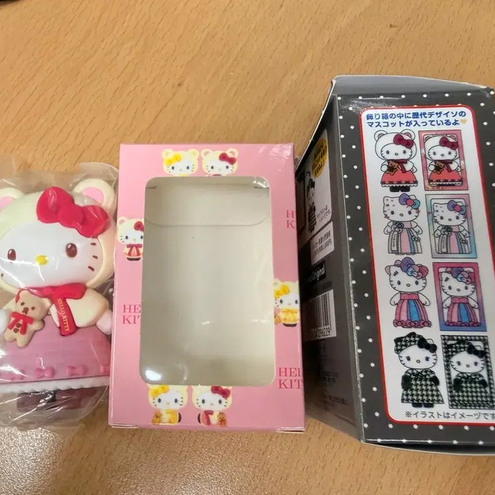 [BUNJANG] Hello Kitty Mascot Plush Doll - Pink Bear Outfit / 헬로키티 마스코트 인형 핑크 곰돌이키티