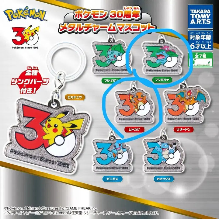 [BUNJANG] Pokemon 30th Anniversary Metal Charm Charmander &amp; Bulbasaur Bundle Set (Sealed) / (미개봉) 포켓몬 30주년 메탈참 파이리 이상해꽃 일괄