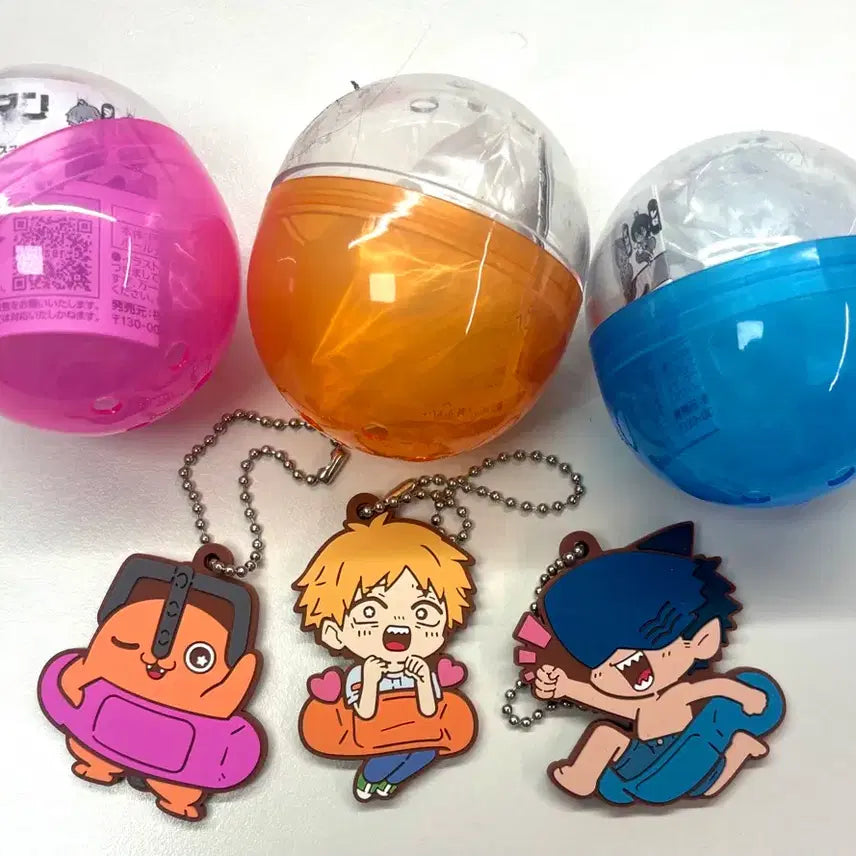 [BUNJANG] Chainsaw Man Rubber Strap Gacha Keyring Denji Beam Pochita / 체인소맨 러버스트랩 가챠 키링 덴지 빔 포치타