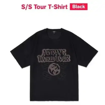 [BUNJANG] BTS World Tour ARIRANG Short-Sleeve T-Shirt Black L / 아리랑 월드 투어 반팔 티셔츠 블랙 L