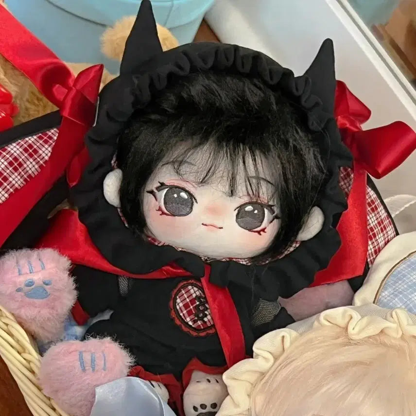 [BUNJANG] 20cm Cotton Doll Outfit - Sleep in Heaven Sweet Dream Angel (Devil Bunny) Red / 20cm 20깅 솜인형 의상 옷 슬립 인 헤븐 스윗드림엔젤 악몽펑크 (데빌버니) 레드