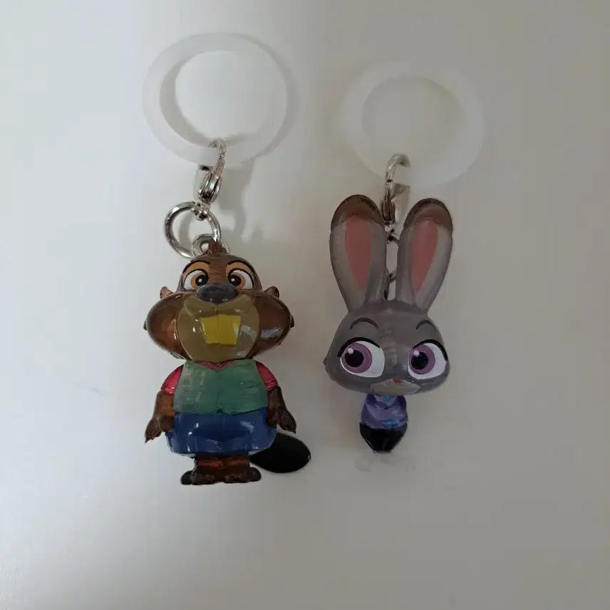 [BUNJANG] Zootopia Nick Wilde &amp; Judy Hopps Keychain Set / 주토피아 니블스,주디 메지루지