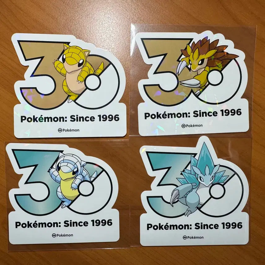 [BUNJANG] Pokemon 30th Anniversary Stickers - Sandshrew, Alolan Sandshrew, Goji, Alolan Goji / 포켓몬 30주년 스티커 모래두지 고지 알로라 모래두지 고지