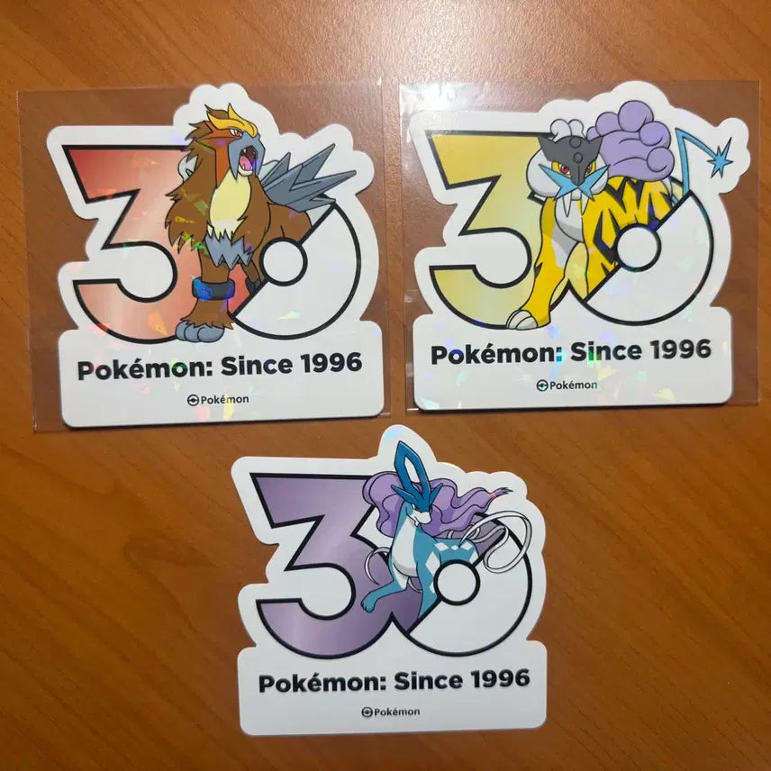 [BUNJANG] Pokemon 30th Anniversary Stickers - Entei, Raikou, Suicune / 포켓몬 30주년 스티커 스이쿤 라이코 앤테이