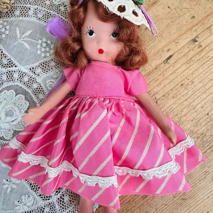 [BUNJANG] Antique Bisque Doll Nancy 14cm Handmade Vintage / 앤틱 비스크인형 낸시 핑크핑크