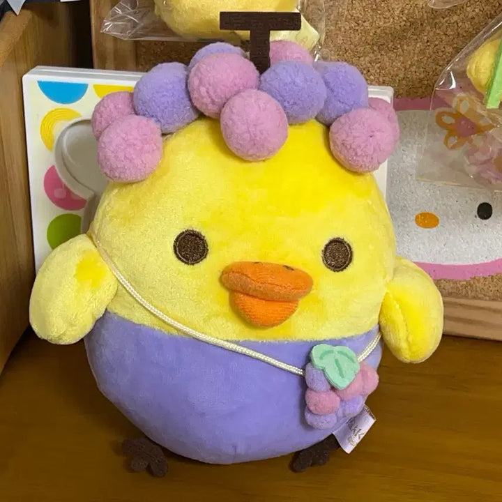 [BUNJANG] Rilakkuma Yellow Rilakkuma Classic Grape Plush / 고전 포도 키이로이토리 인형