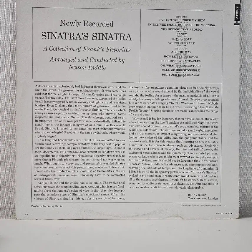 [BUNJANG] Frank Sinatra Sinatra&