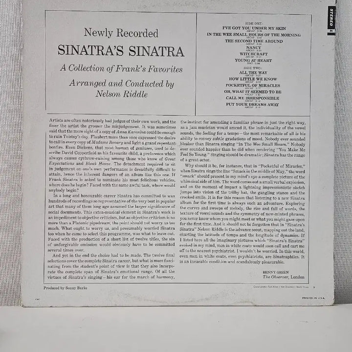 [BUNJANG] Frank Sinatra Sinatra&