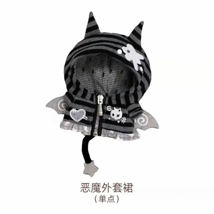 [BUNJANG] 10cm Doll Clothes Black Y2K Idol Outfit Set / 10cm 인형옷 솜인형옷 누이 의상 세트 검정 y2k 아이돌 블랙