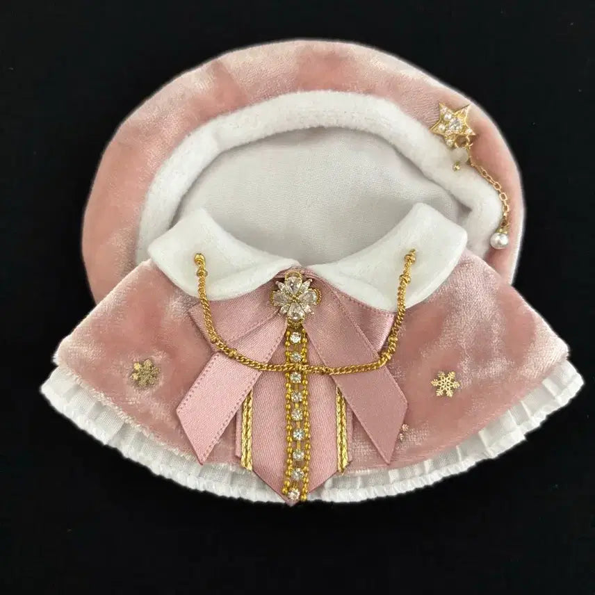 [BUNJANG] Ninimal 10cm Velvet Cape &amp; Beret Set (Pink) / 니니멀 10cm 벨벳케이프+베레모(핑크)