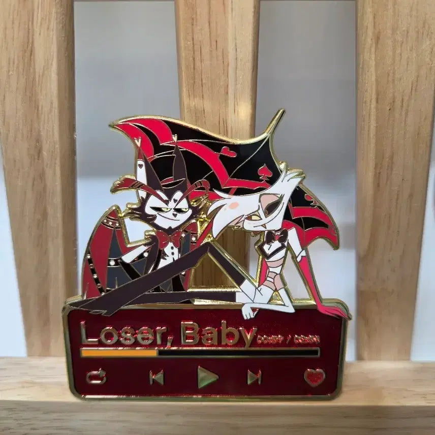 [BUNJANG] Hazbin Hotel Loser Angel Dust &amp; Husk Fanmade Badge / 해즈빈호텔 루저 앤젤더스트&amp;허스크 팬메이드 뱃지